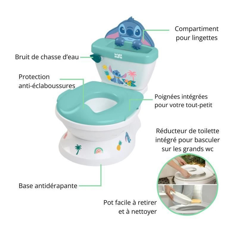 DISNEY BABY - STITCH - Mini toilet with toilet seat reducer included,
