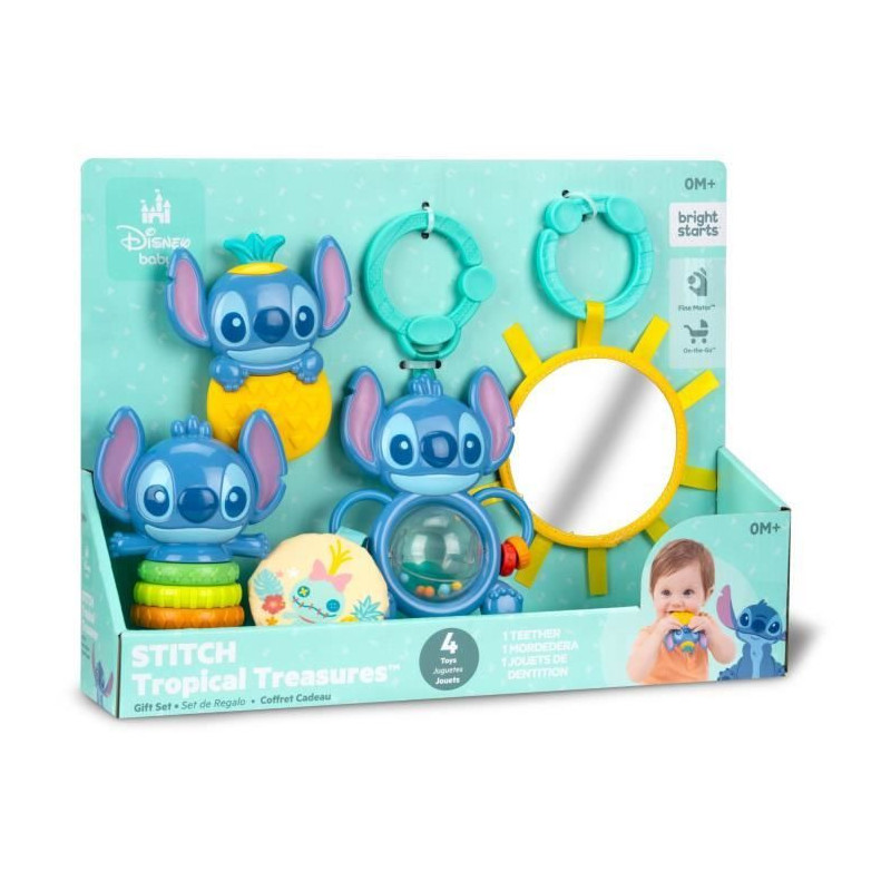 DISNEY BABY - STITCH - Birth Gift Set - 4 newborn toys, Rattle, Teethi