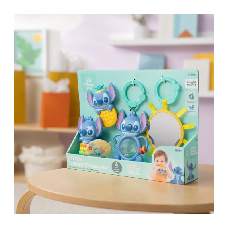 DISNEY BABY - STITCH - Birth Gift Set - 4 newborn toys, Rattle, Teethi