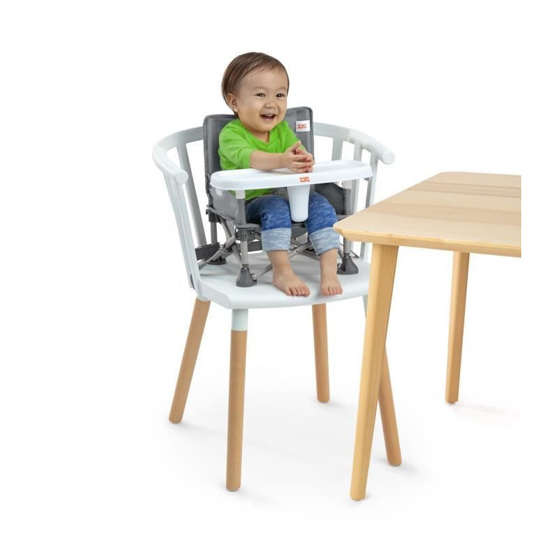 BRIGHT STARTS Compact Folding Booster Seat - Pop 'N Sit, Removable Tra