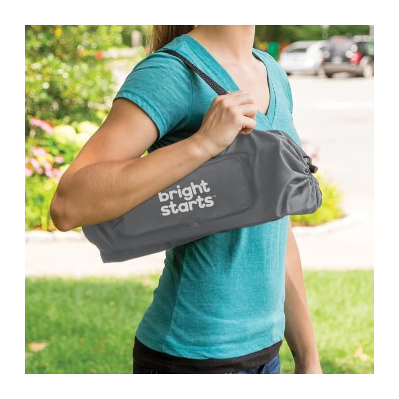 BRIGHT STARTS Compact Folding Booster Seat - Pop 'N Sit, Removable Tra