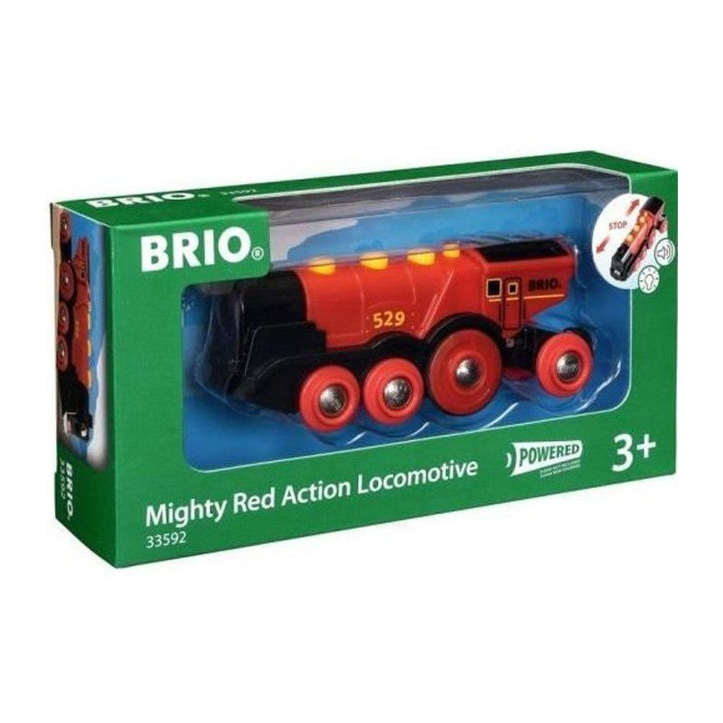 BRIO World - 33592 - Powerful Red Stack Locomotive - Wooden Toy