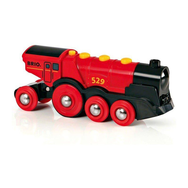 BRIO World - 33592 - Powerful Red Stack Locomotive - Wooden Toy
