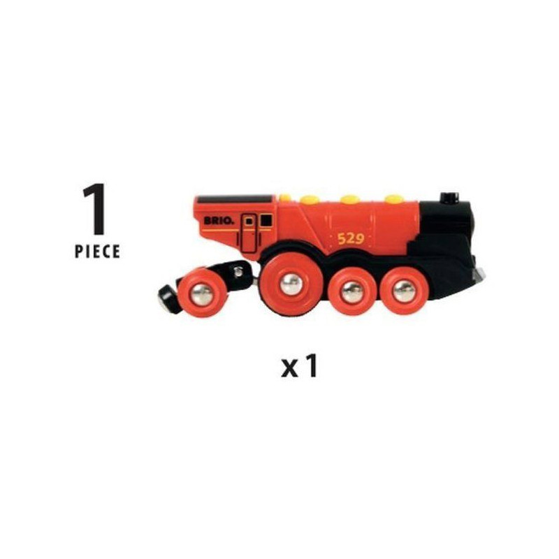 BRIO World - 33592 - Powerful Red Stack Locomotive - Wooden Toy