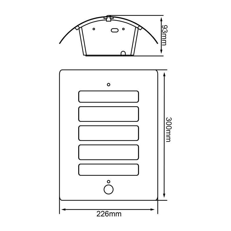 Wall light with todd color anthracite e27 detector