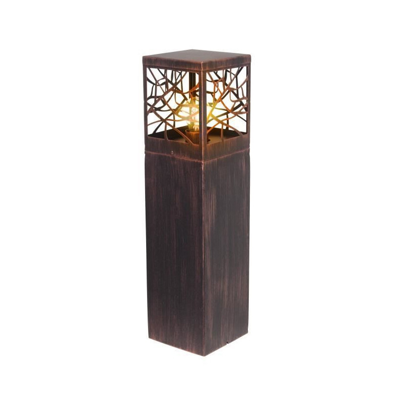 BRILLIANT - WHITNEY Outdoor bollard - rust color - metal/plastic E27 1