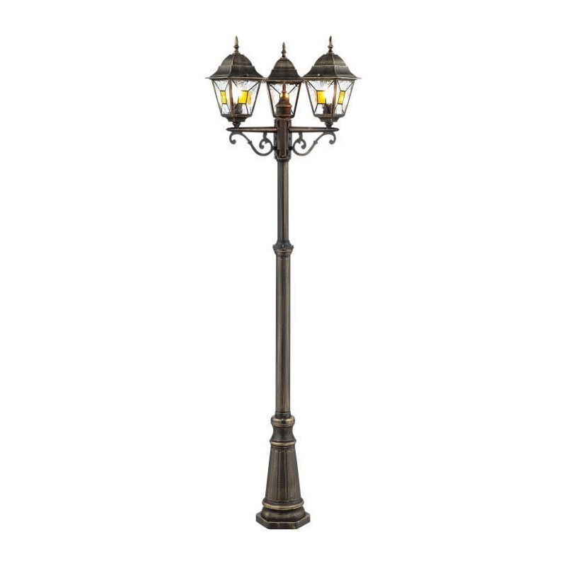 Janel Outdoor Lamp, Dore Black, E27 Max 3x60W, bulb not included