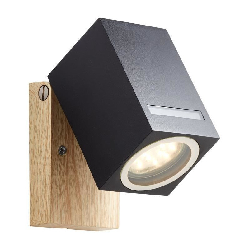 BRILLIANT - GALENI Outdoor wall light - black/natural color - metal/gl