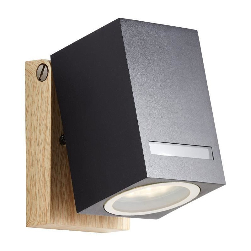BRILLIANT - GALENI Outdoor wall light - black/natural color - metal/gl