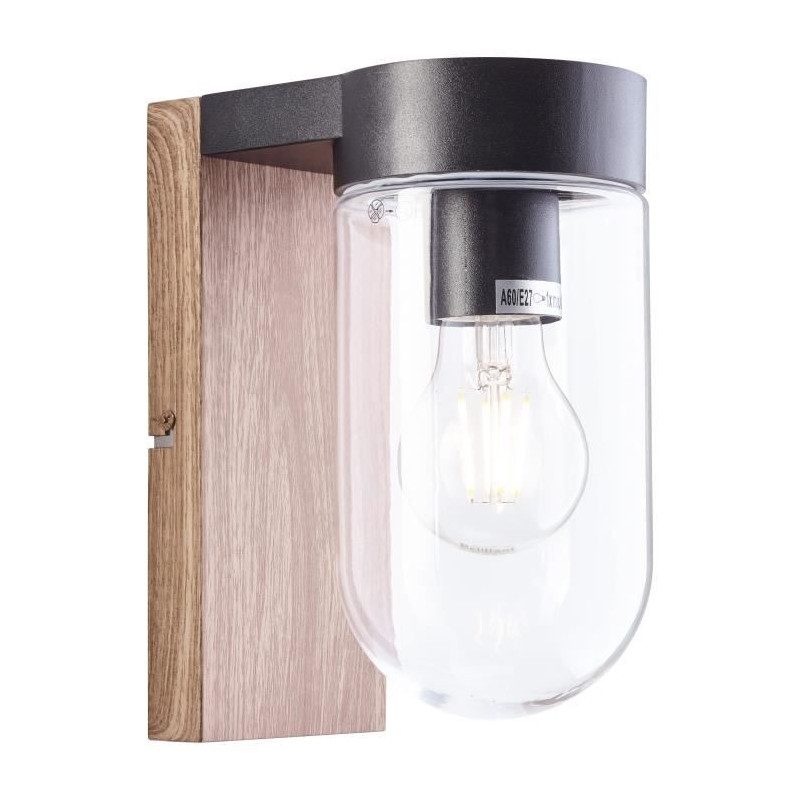 Brilliant - Cabar Outdoor wall light - Dark wood/black color - Metal/G