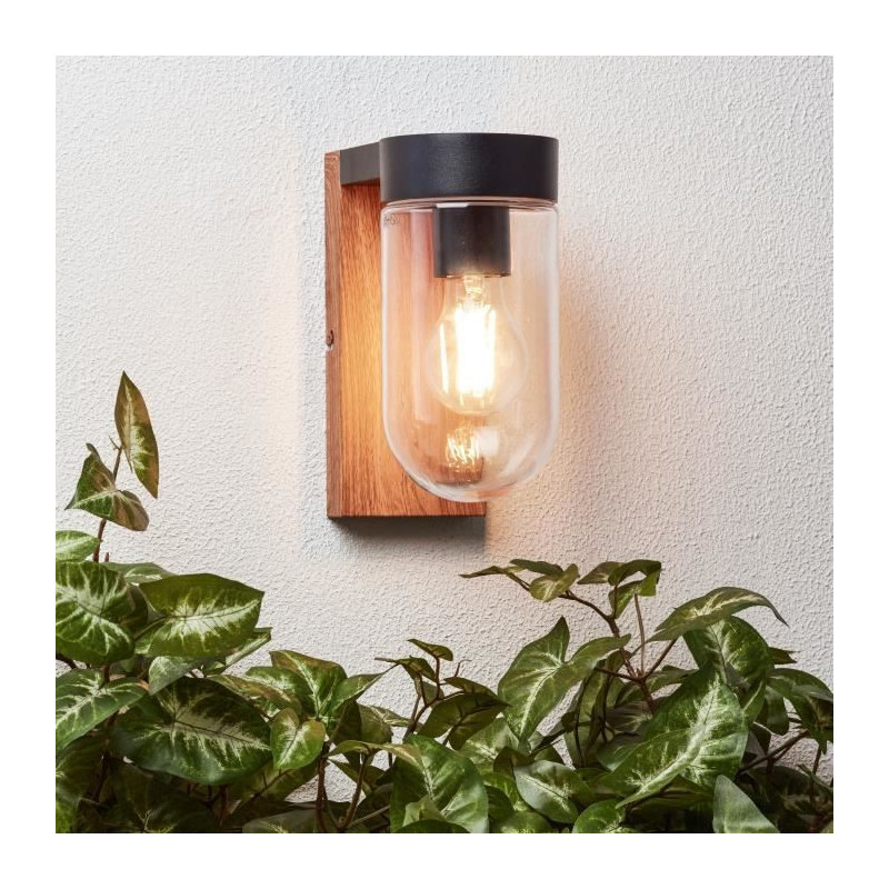 Brilliant - Cabar Outdoor wall light - Dark wood/black color - Metal/G