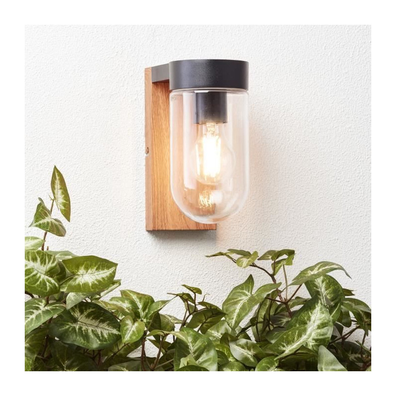 Brilliant - Cabar Outdoor wall light - Dark wood/black color - Metal/G
