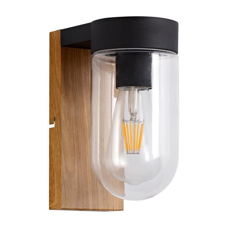 Brilliant - Cabar Outdoor wall light - Dark wood/black color - Metal/G