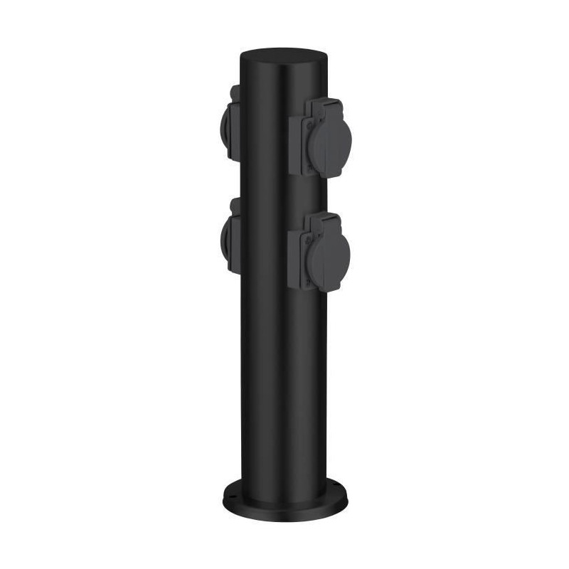 BRILLIANT - DODY Bollard with 4 sockets color black - metal/plastic E2