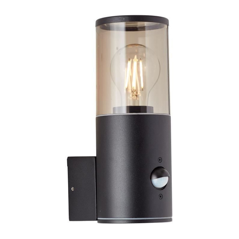 Sergioro exterior applique with detector, black depoli, E27 20W, bulb