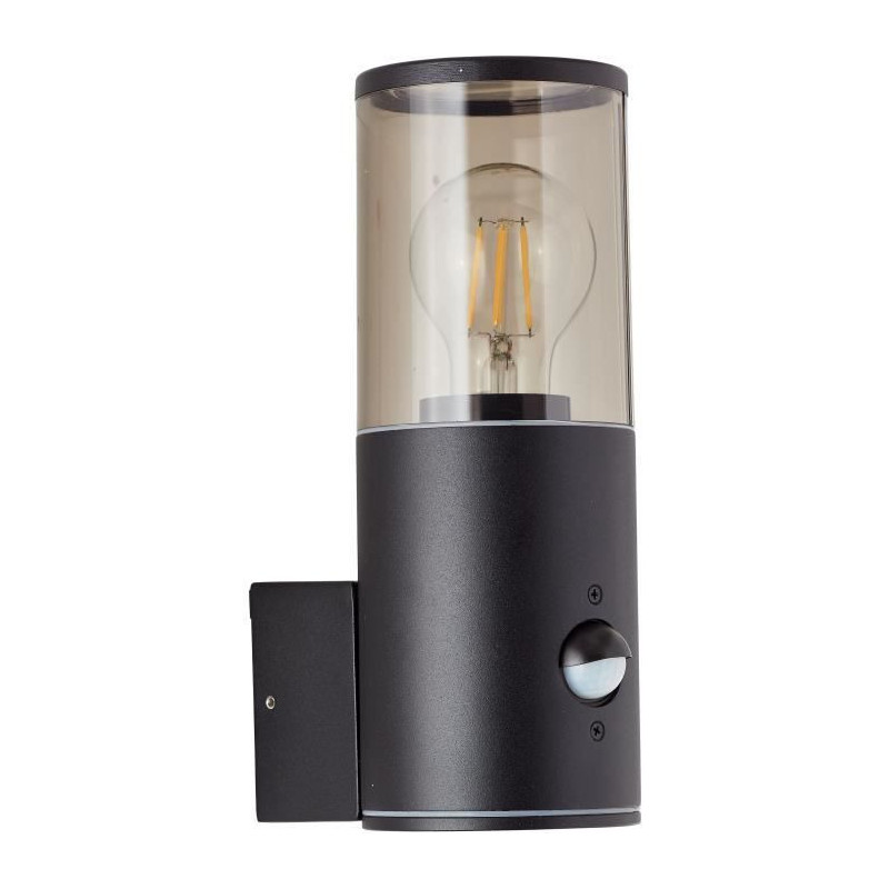 Sergioro exterior applique with detector, black depoli, E27 20W, bulb