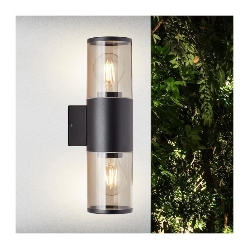 Sergioro Outdoor Applique 2L, Depoli Black, 2x27 20W, bulb not include