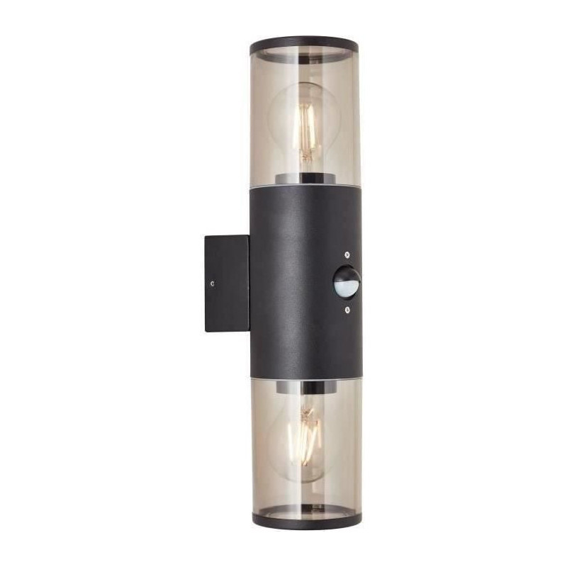 Sergioro Outdoor Applique 2L with detector, Depoli black, 2x27 20W, bu