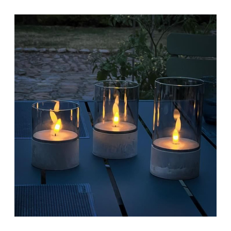 Lot of 3 BRILLIANT LED CANDLE table lamps - 2500K - Plastic and glass