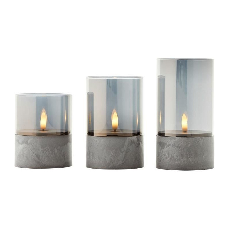 Lot of 3 BRILLIANT LED CANDLE table lamps - 2500K - Plastic and glass