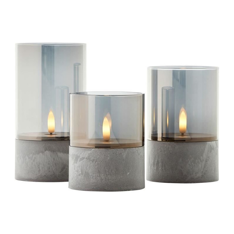 Lot of 3 BRILLIANT LED CANDLE table lamps - 2500K - Plastic and glass