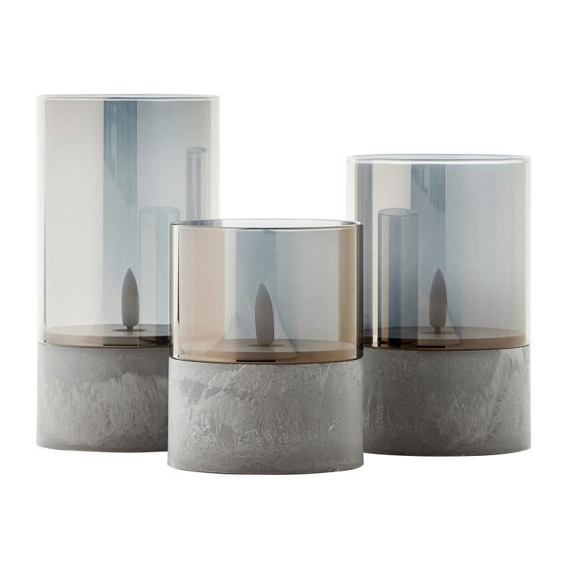 Lot of 3 BRILLIANT LED CANDLE table lamps - 2500K - Plastic and glass