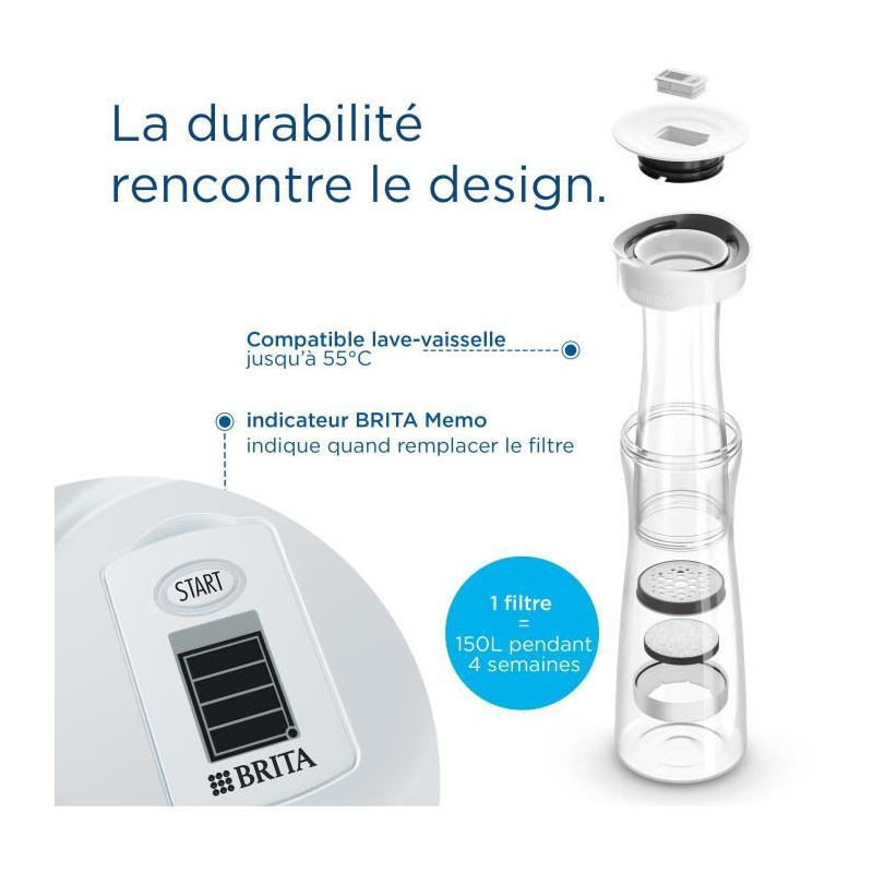 Brita Fill & Serve filter bottle - 1.3 l - gray