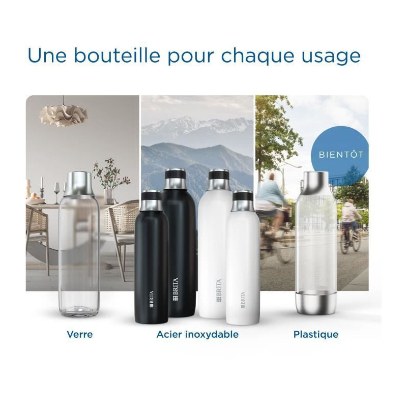 Pack of 2 BRITA glass bottles - sodaTRIO - 1L