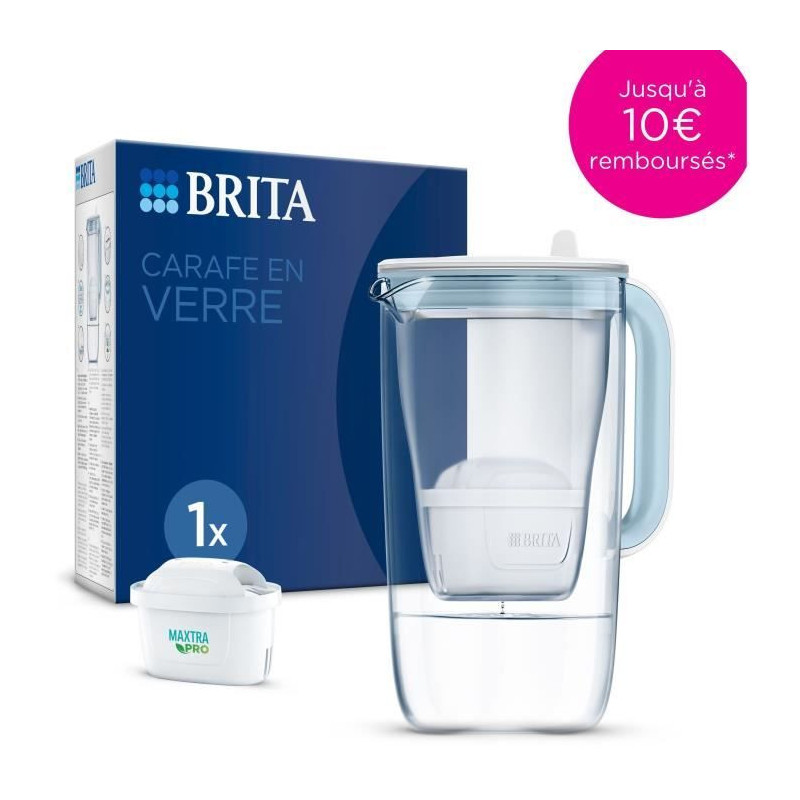Brita Carafe filter in blue glass included 1 Maxtra Pro All-1 cartridg