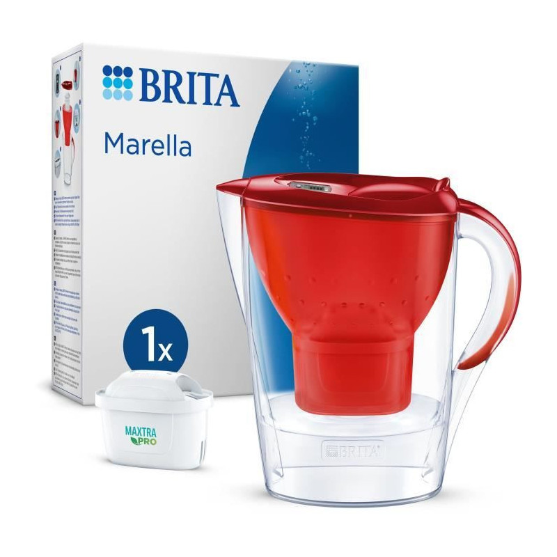 Brita Carafe filter Marella Red (2.4L) included 1 filter cartridge Max