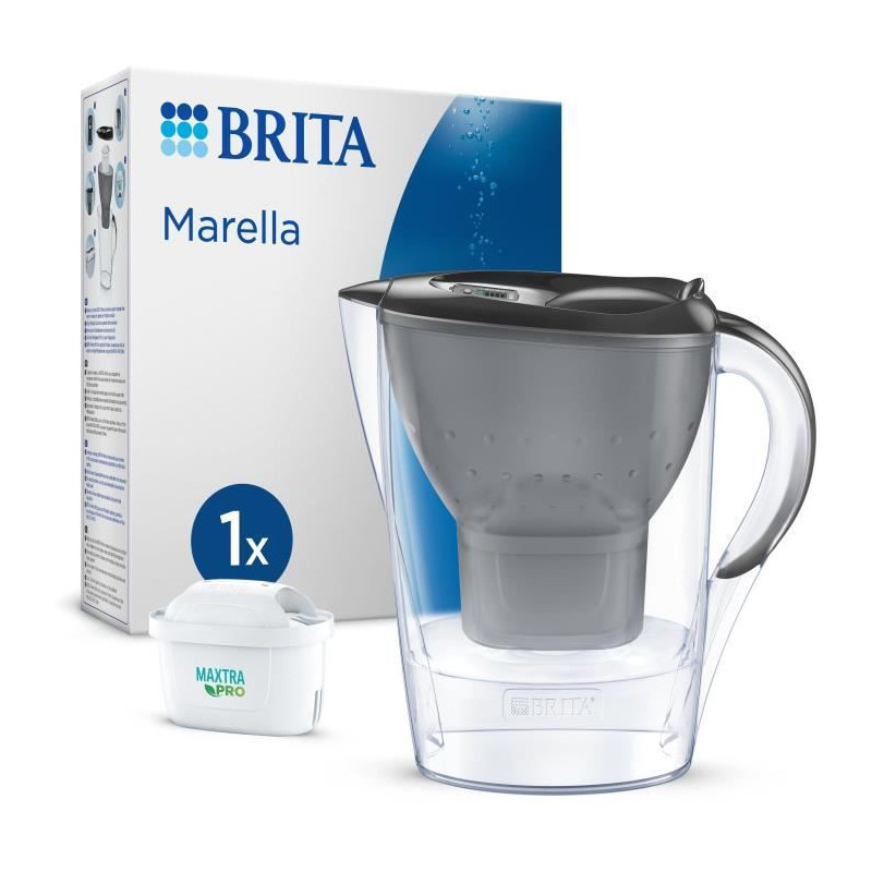 Brita Carafe filter Marella graphite (2.4l) included 1 Maxtra pro all-