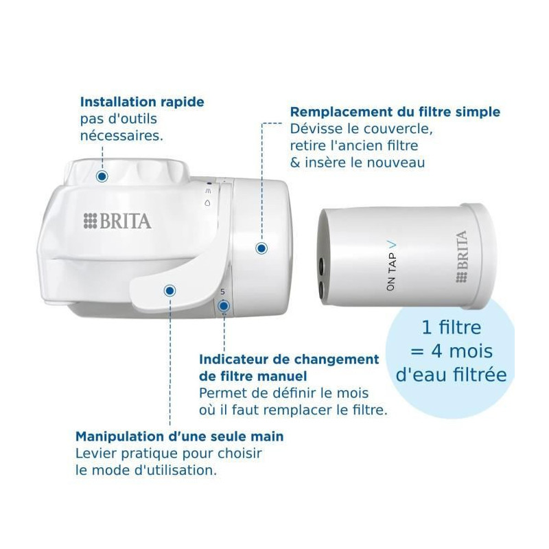 Faucet filtration system - BRITA - ON TAP V - 600 L of filtered water