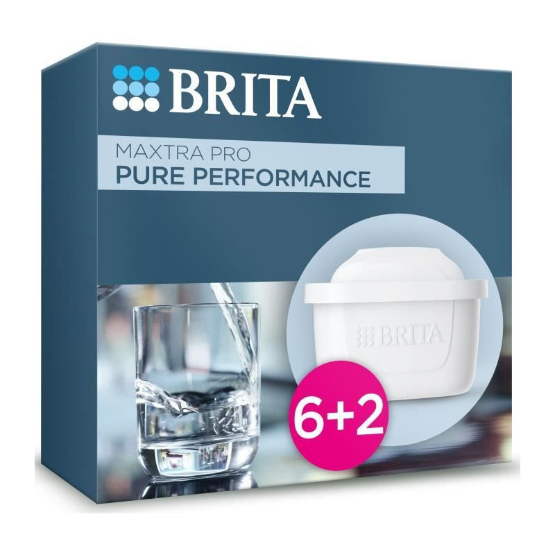 BRITA MAXTRA PRO All-In-1 Faucet Water Filter Cartridge Pack of 6+2