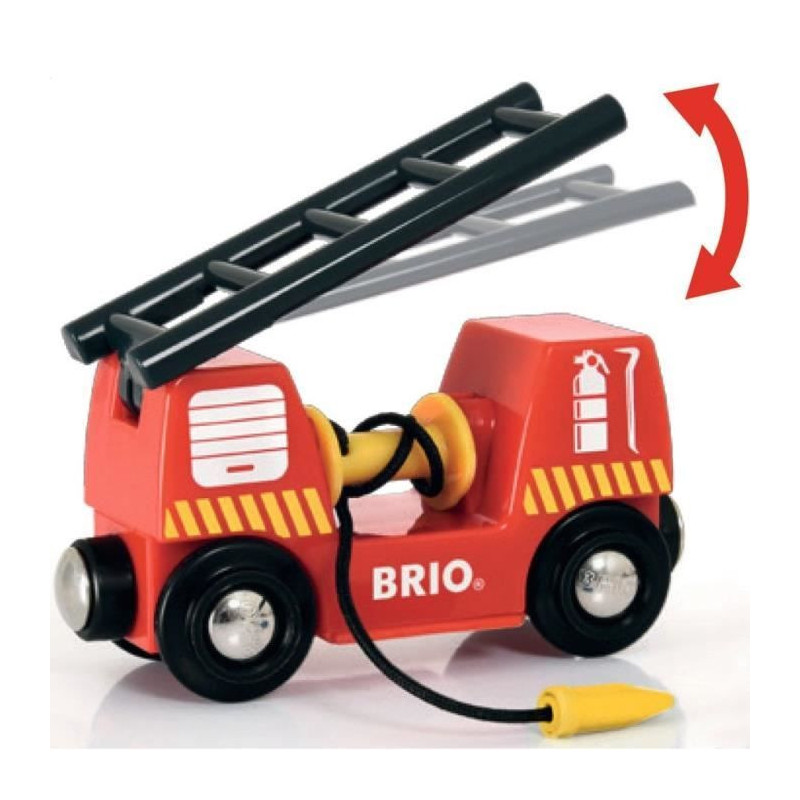 BRIO World - 33811 - Fire Truck Sound And Light - Wooden Toy