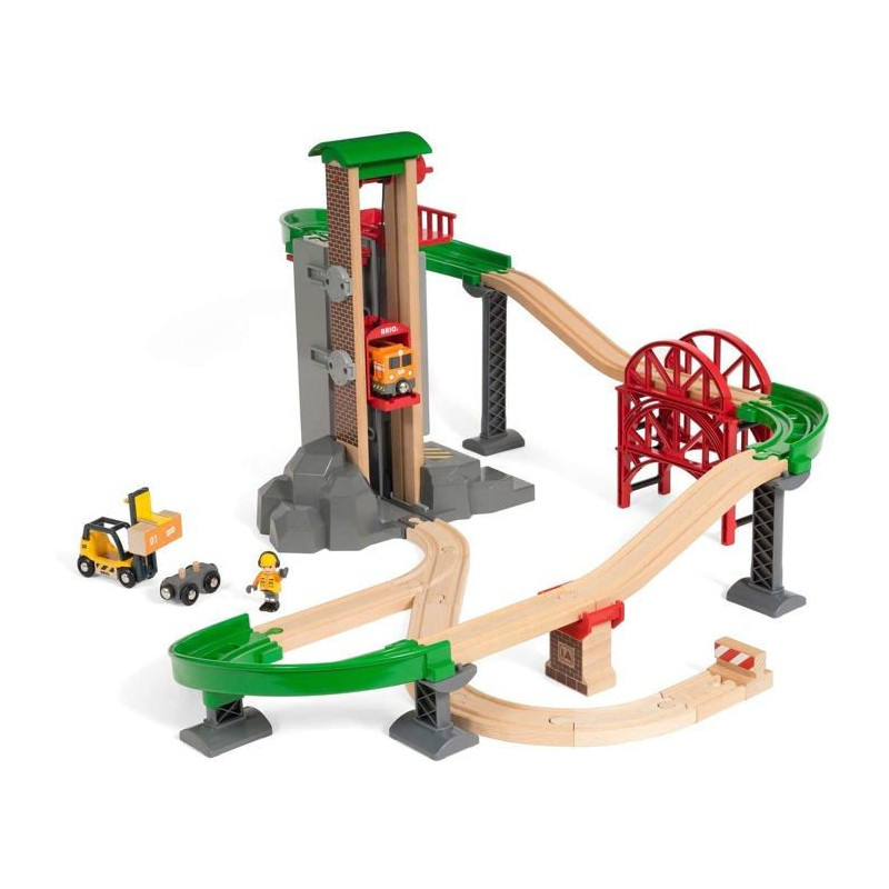 Brio World Grand Circuit Multimodal Platform - Box 32 pieces - Wooden
