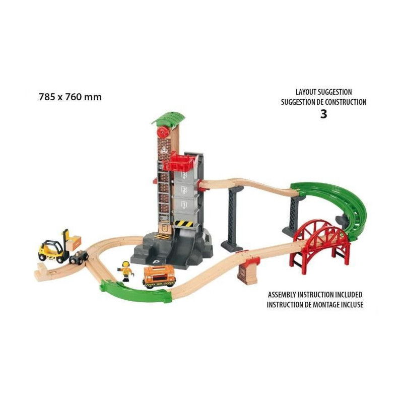 Brio World Grand Circuit Multimodal Platform - Box 32 pieces - Wooden