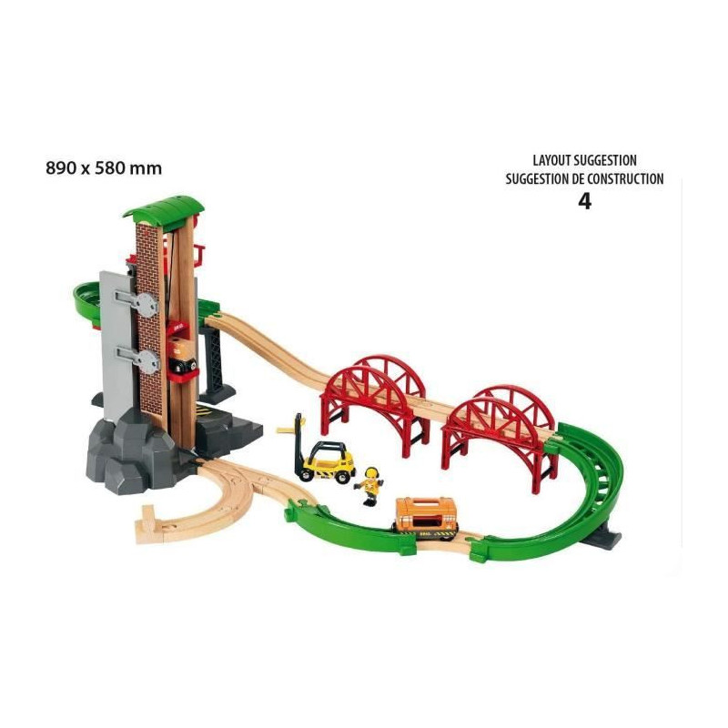 Brio World Grand Circuit Multimodal Platform - Box 32 pieces - Wooden