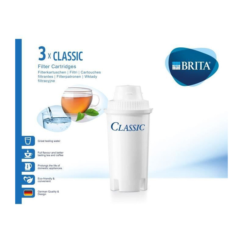 Brita Pack of 3 Classic White filtering cartridges