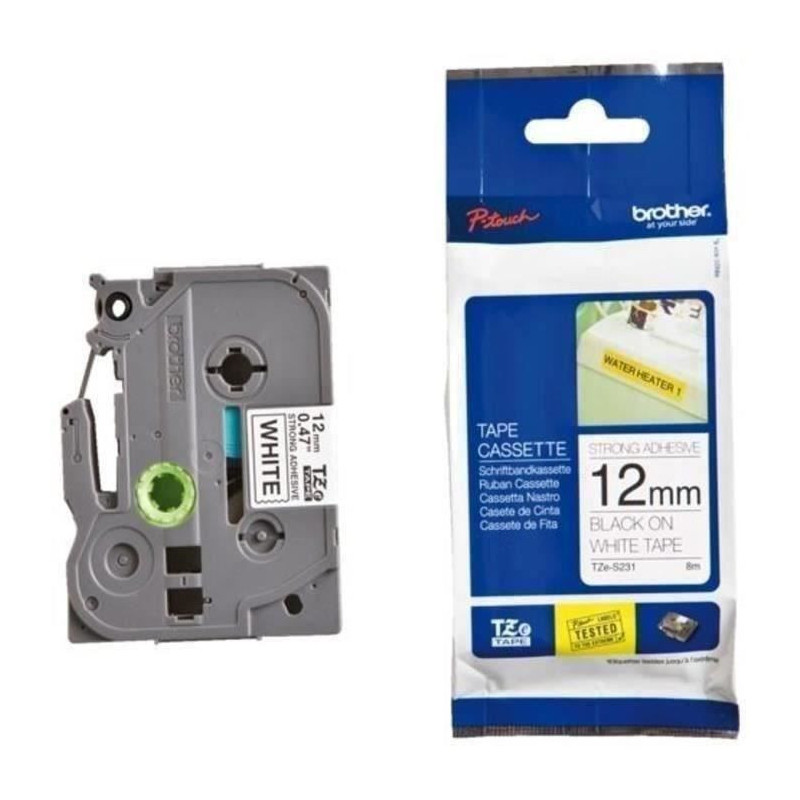 BROTHER P-TOUCH TZE-S231 Label Printer Tape - 12mm