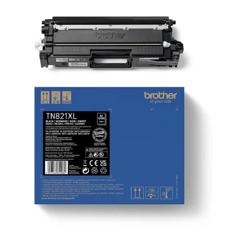 Black toner - Brother - TN821xlbk - 12,000 pages