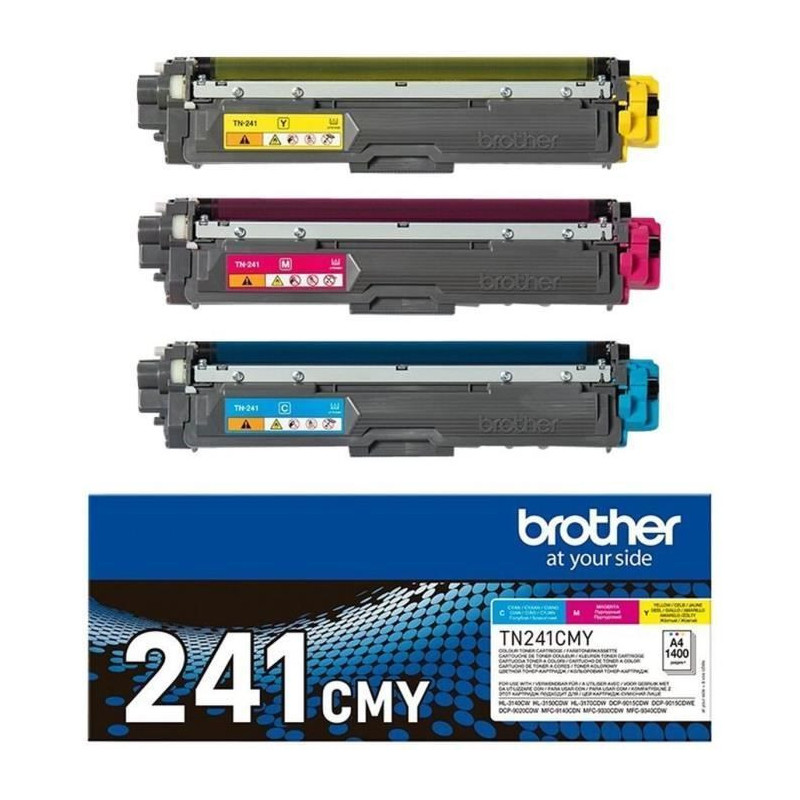 Pack Toners TN241CMY-BROTHER-Cyan, Magenta, Yellow-3x1400 p.-DCP-9015,