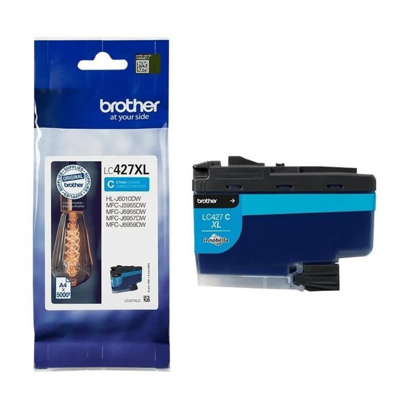 Ink cartridge LC427XLC - BROTHER - Cyan - 5000 pages - For Brother MFC