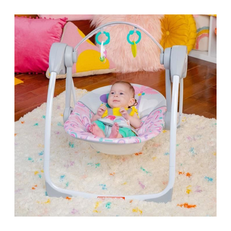 Portable and compact swing - BRIGHT STARTS - Pink Paradise - Automatic