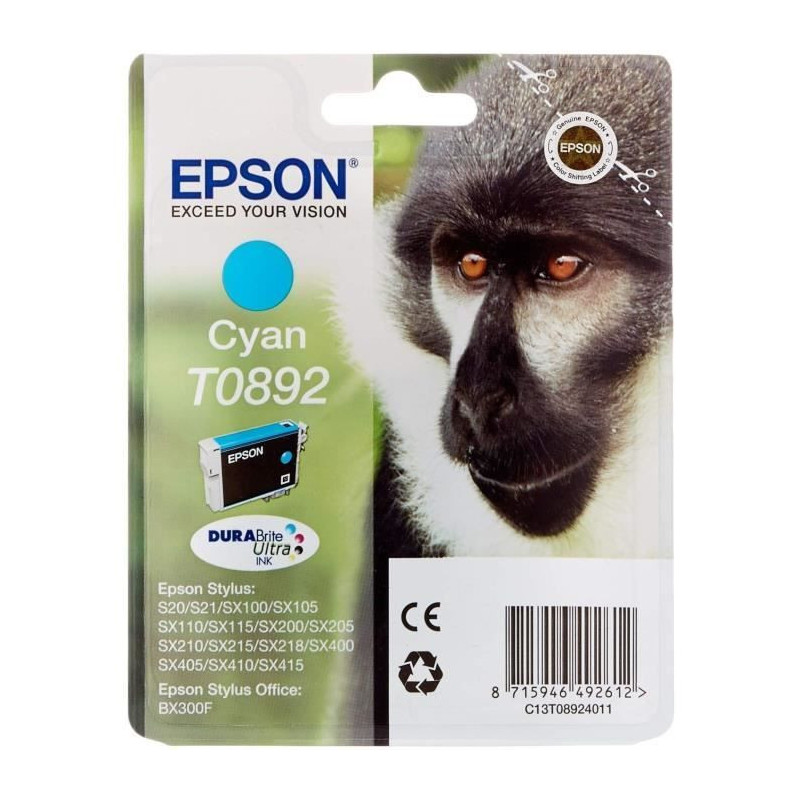 Epson T0892 Monkey Cyan Ink Cartridge
