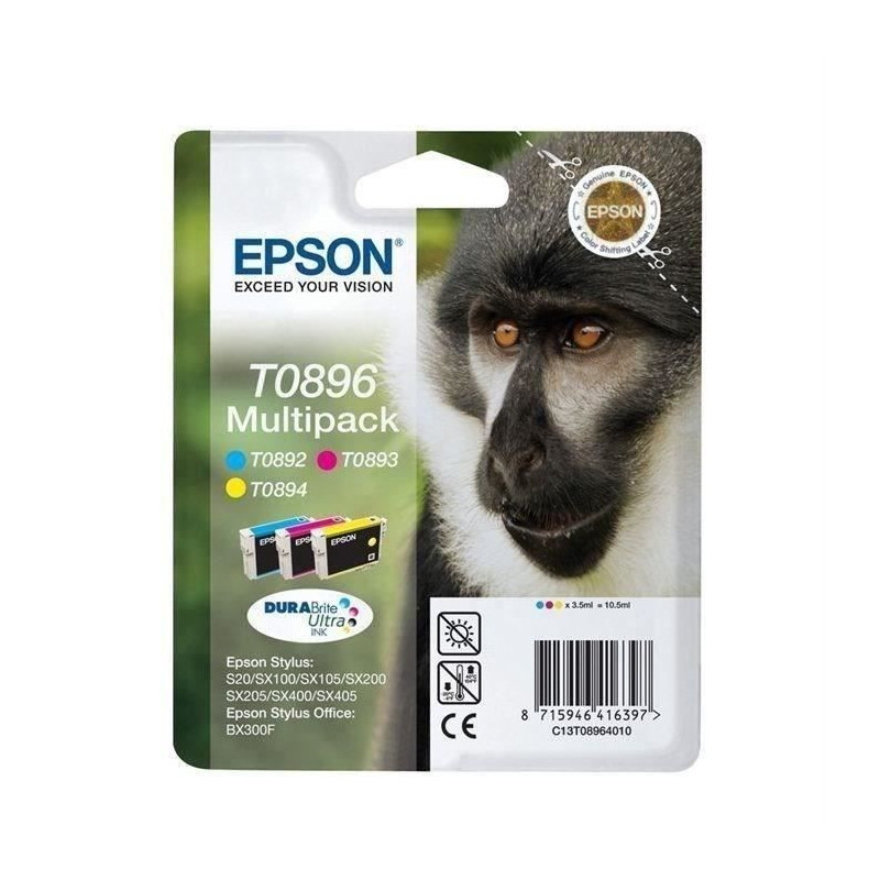 Epson T0895 Monkey Ink Cartridge Colors