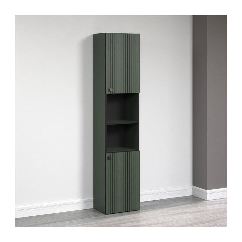 Bathroom column - Sage green and black decor - L40 x H186 x D31cm - PU