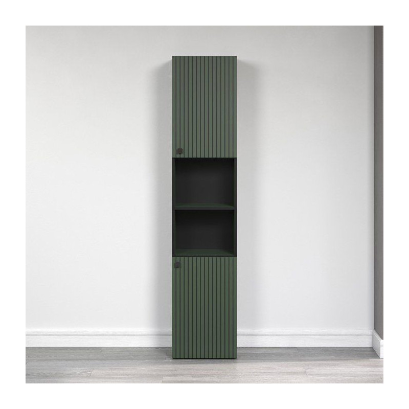 Bathroom column - Sage green and black decor - L40 x H186 x D31cm - PU