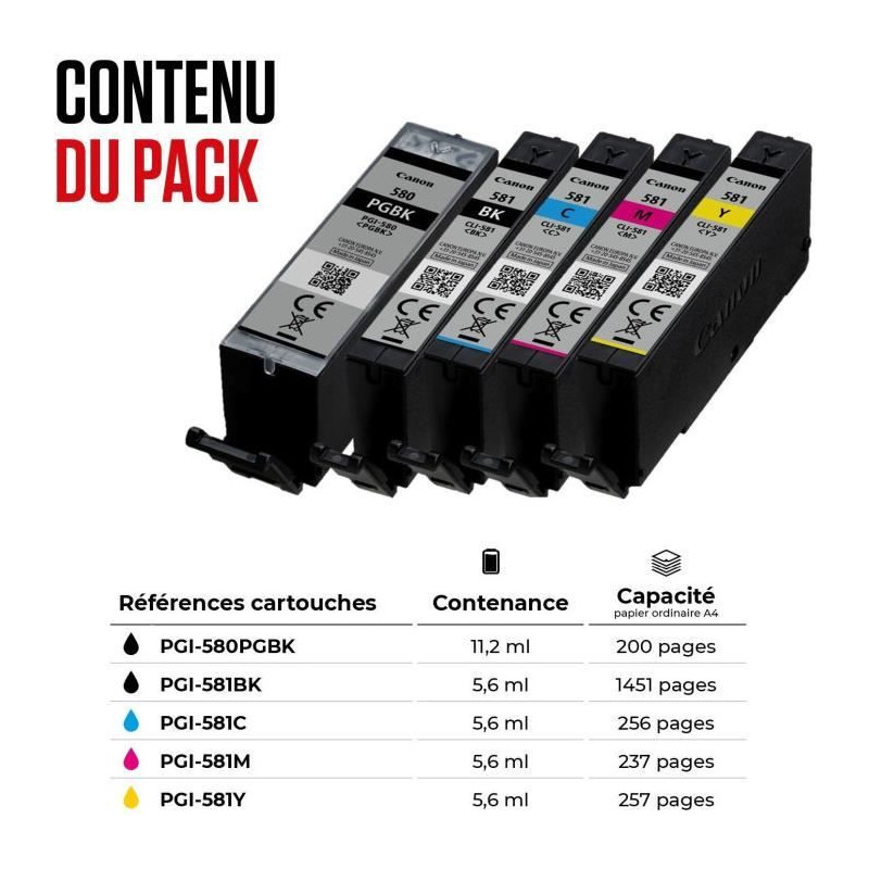 Ink Cartridge - Generic - PGI-580/CLI-581 - 6 Pack - Multi-color - Can