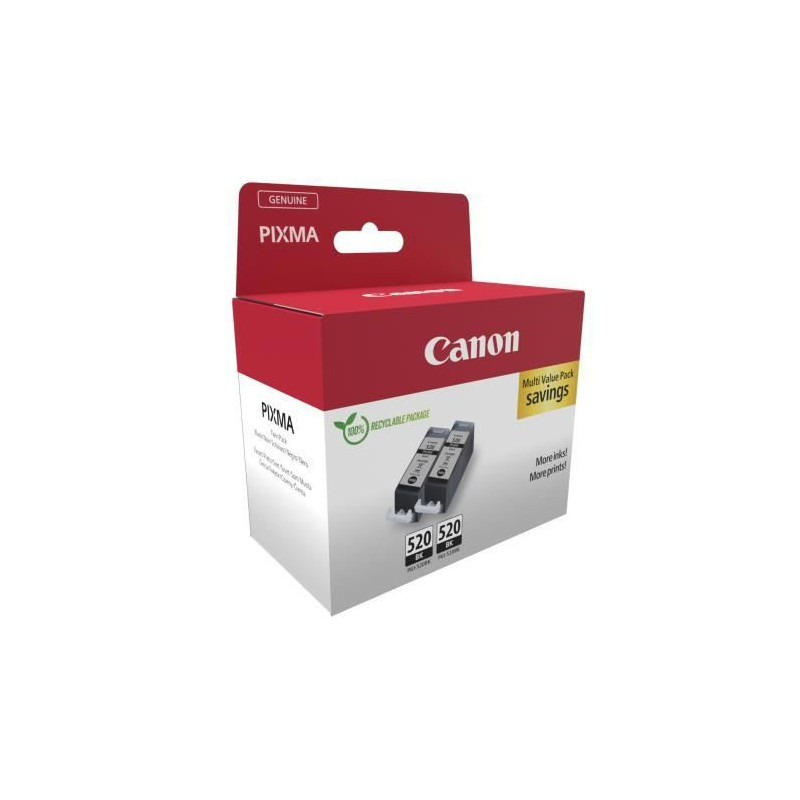Pack of 2 black ink cartridges - CANON - PGI-520