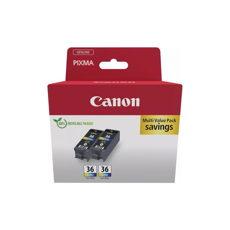Pack of 2 color ink cartridges - CANON - CLI-36 CL - Inkjet - 12 ml